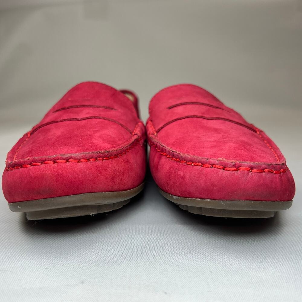 Marc Joseph Leather Driving Loafers Women's 8 Red Slip On Flats Comfort Shoes - Picture 3 of 11
